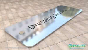 dressign room sign stainless metal etched0000 1
