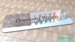 dressign room sign stainless metal etched0001 1