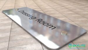 dressign room sign stainless metal etched0003 1