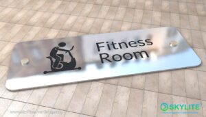 fitness room sign stainless metal etched0001 1
