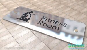 fitness room sign stainless metal etched0002 1