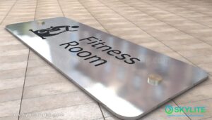 fitness room sign stainless metal etched0003 1