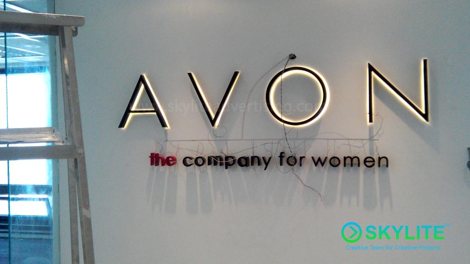 avon philippines metal backlit signage at main office 2