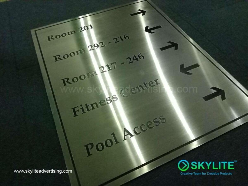 the monarch hotel brass stainless etching sign 20